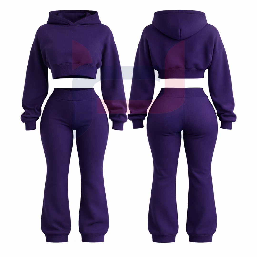 Cropped Hoodie & Flared Jogger Set